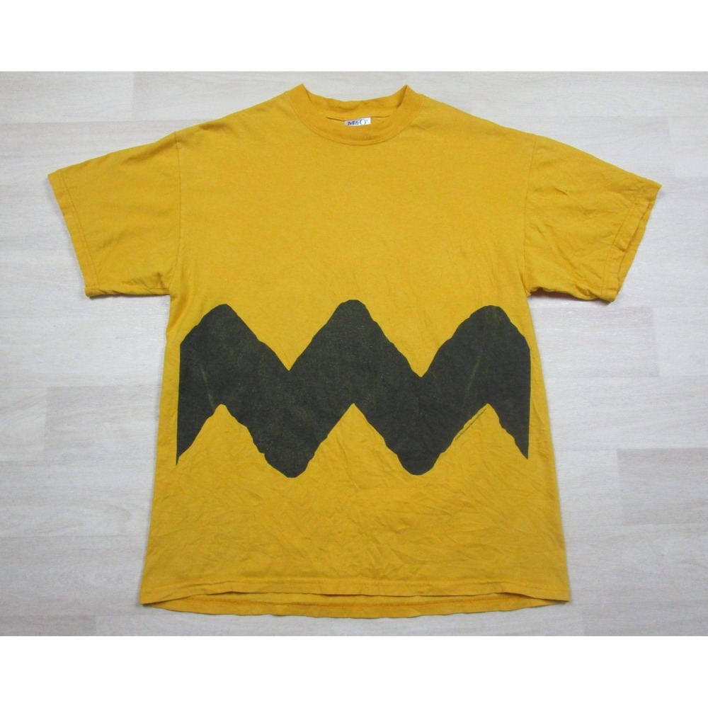 Vintage Y2K Charlie Brown Zig Zag T Shirt Men's (L) Peanuts Cartoon Comic